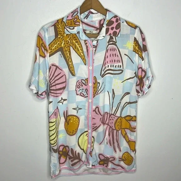 Maaji Anthropologie Seashore Fest Blake Novelty Print Beach Resort Wear Coverup - Picture 14 of 15
